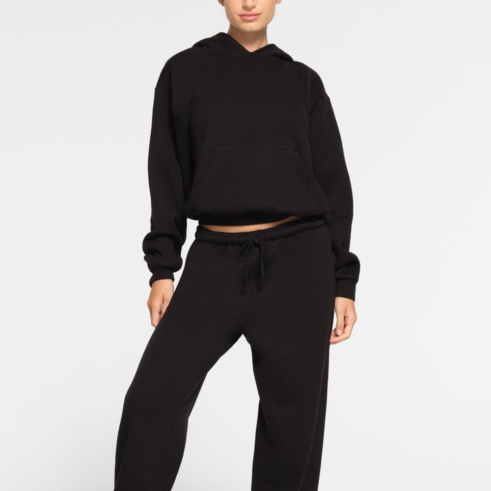 SKIMS Cotton Fleece Classic Hoodie Medium Black